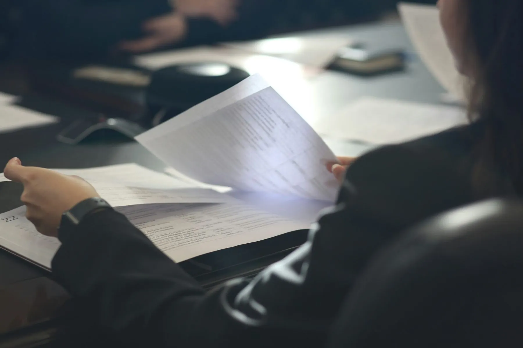 Paperwork on a desk